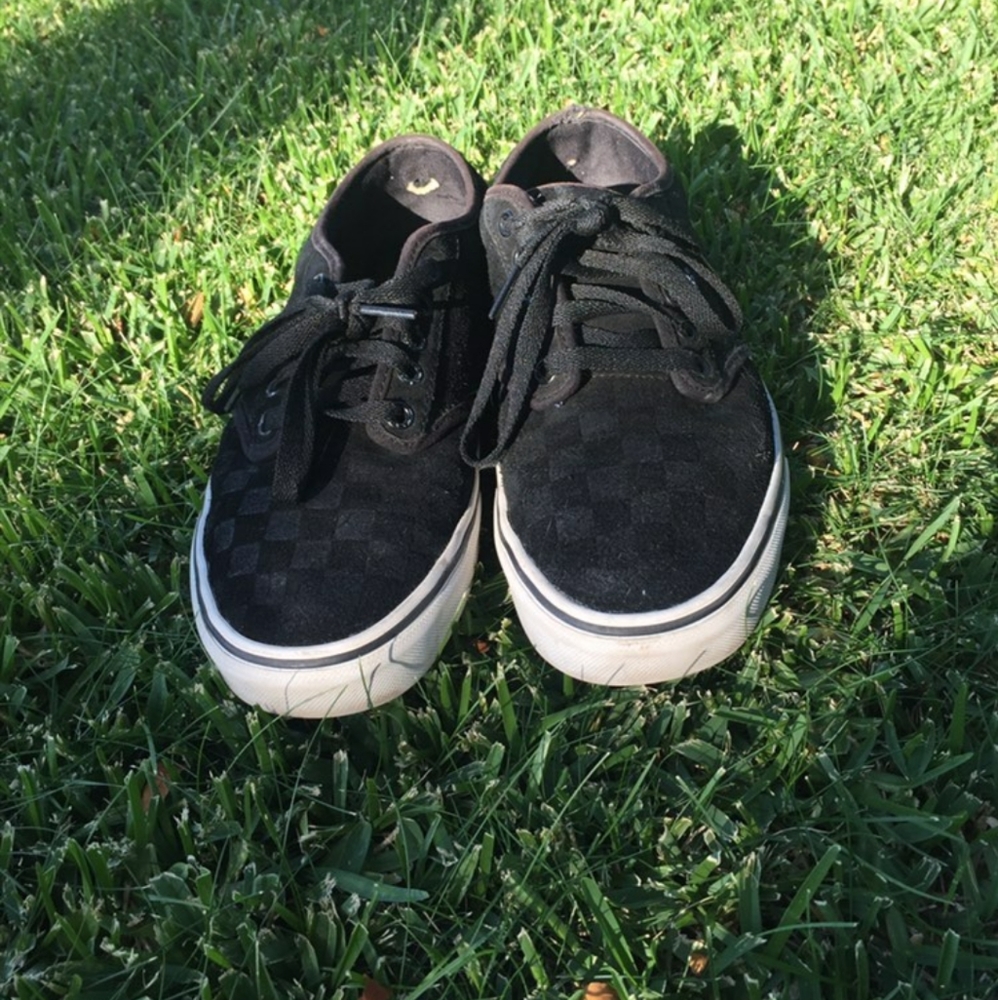 Black Checkered Vans